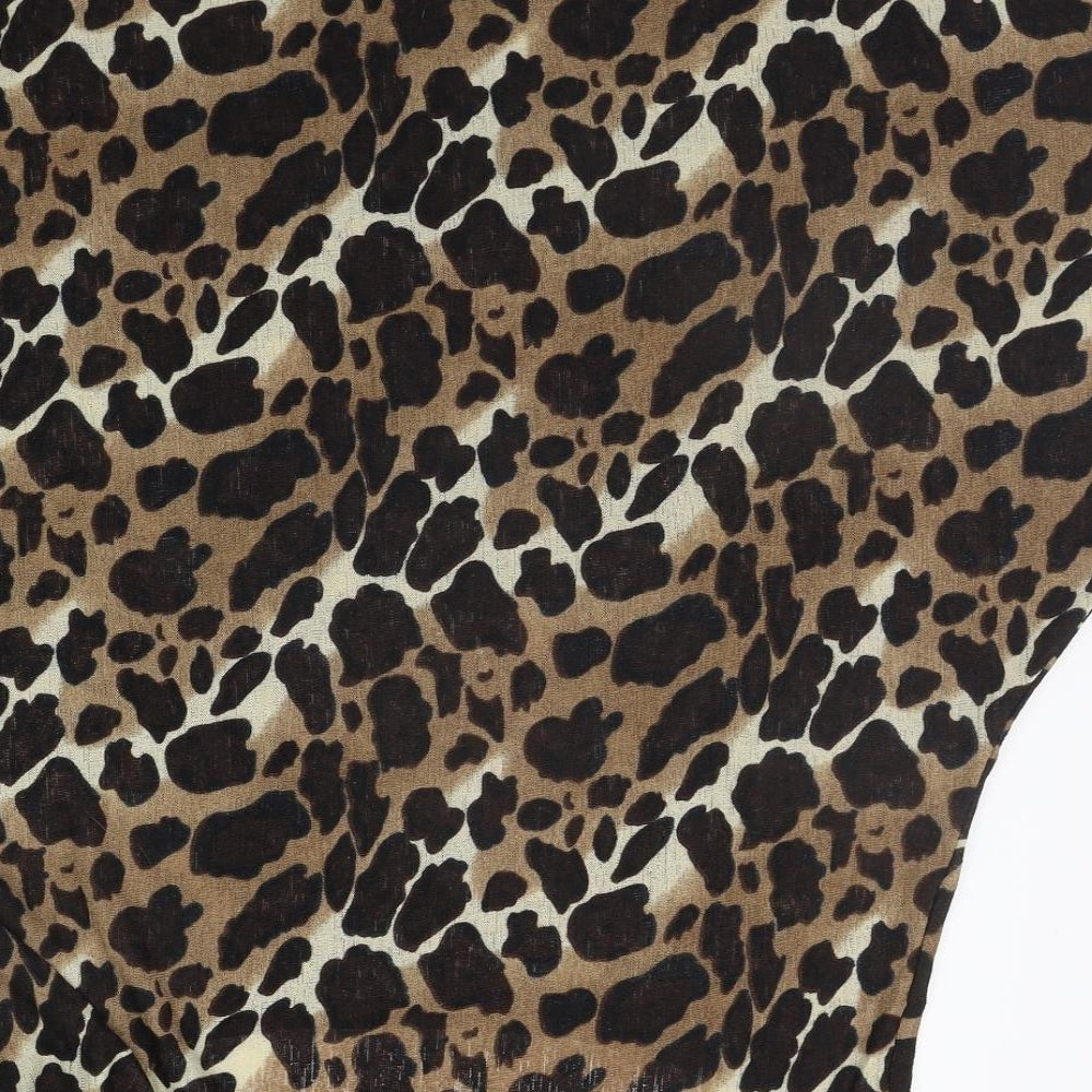 Misumi Womens Beige Animal Print Pullover Jumper Size M