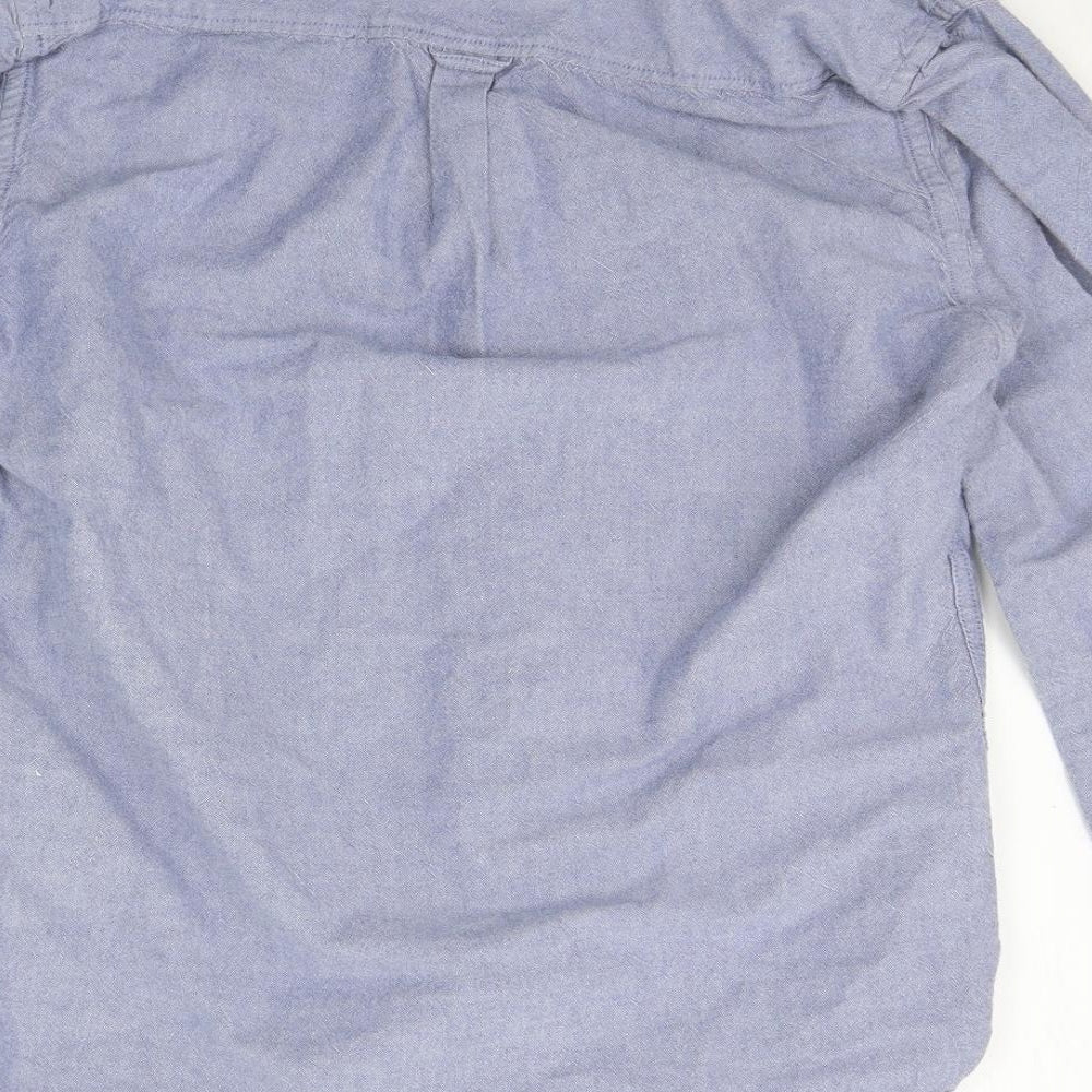 burton menswear Mens Blue Button-Up Size M