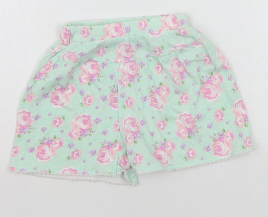George Girls Green Floral Top Sleep Shorts Size 2 Years