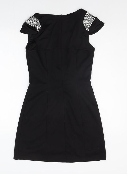 MELA LOVE LONDON Womens Black A-Line Size 12 - jewl detail