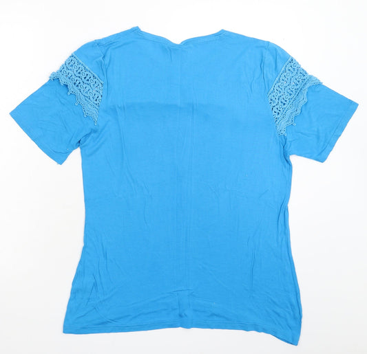 Be You Womens Blue Basic T-Shirt Size 18