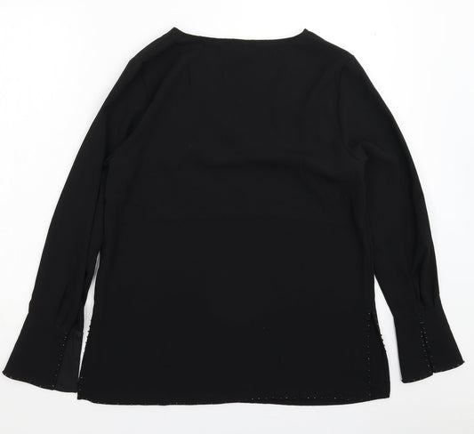 H&M Womens Black Basic Blouse Size 10