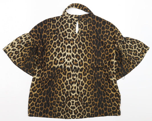 NEXT Womens Multicoloured Animal Print Basic Blouse Size 8 - Oversized
