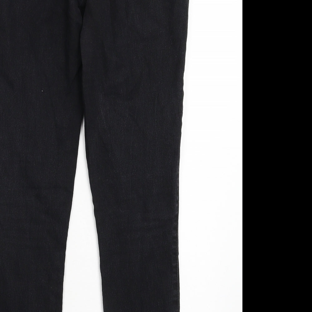 Brand and care label for Denim & Co. women’s black denim jegging jeans, size UK 10, 28-inch leg