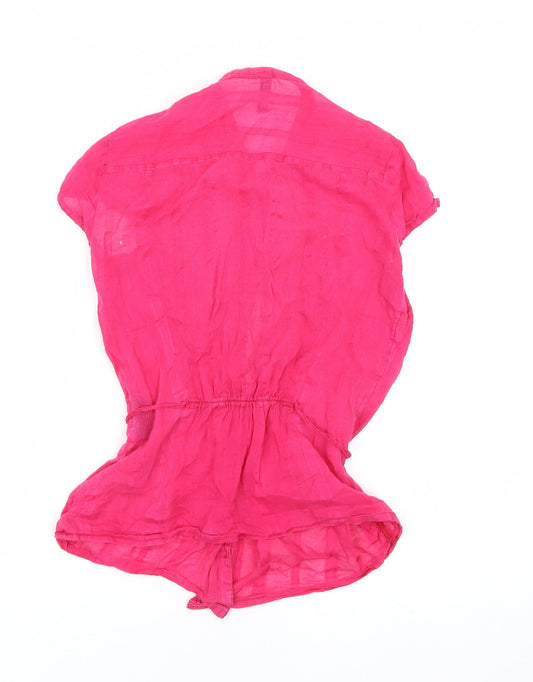 H&M Womens Pink Basic Button-Up Size 4