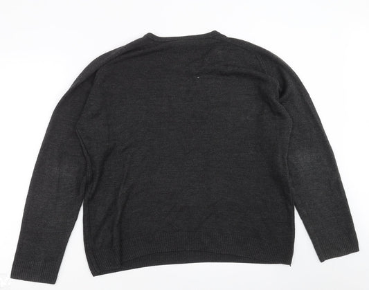 NEXT Mens Grey Knit Pullover Jumper Size M