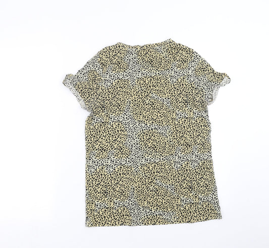 River Island Womens Beige Animal Print Basic T-Shirt Size 8