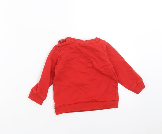 SO CUTE Baby Red Pullover Jumper Size 9-12 Months - christmas