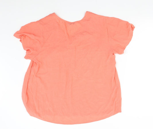 M&S Womens Orange Basic Blouse Size L