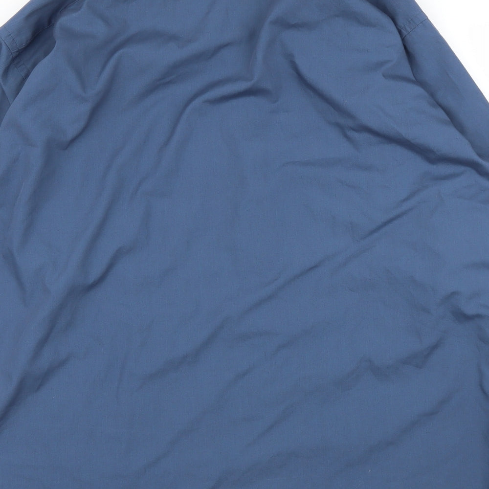 Zantos Mens Blue Button-Up Size 18