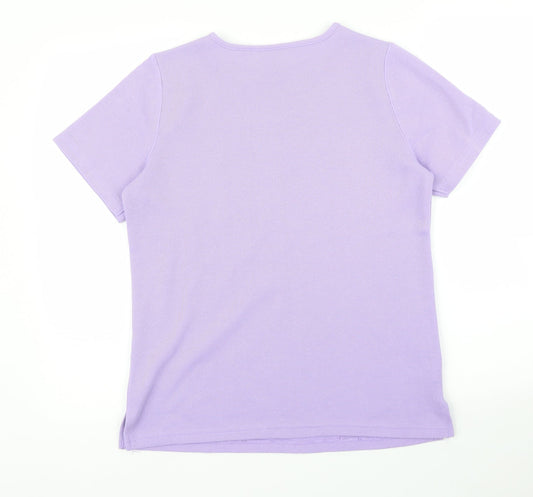 Preworn Womens Purple Basic T-Shirt Size XS