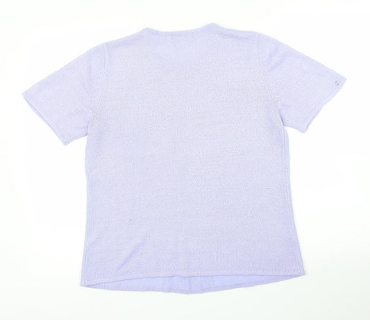 BM Womens Purple Basic T-Shirt Size S