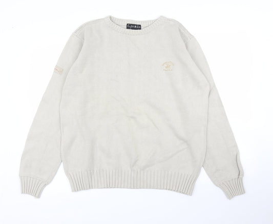 Beverley Hills Mens Beige Pullover Jumper Size XL