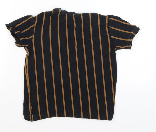 NEXT Boys Black Striped Basic T-Shirt Size 6 Years
