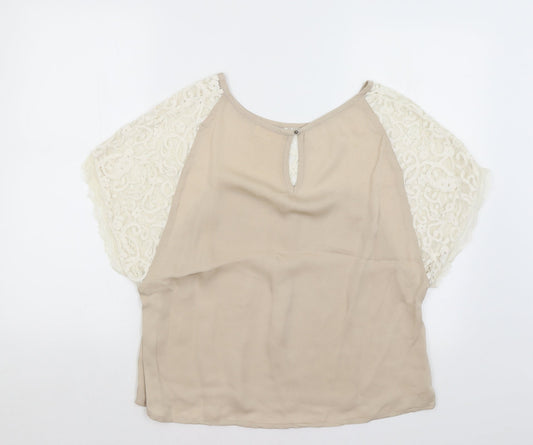 Kirei Womens Beige Basic T-Shirt Size M