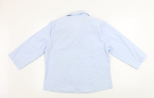 AMARANTO Womens Blue Basic Button-Up Size 16