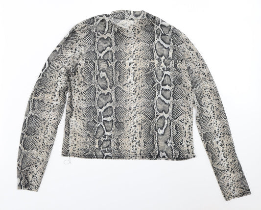 New Look Womens Beige Animal Print Basic Blouse Size 18