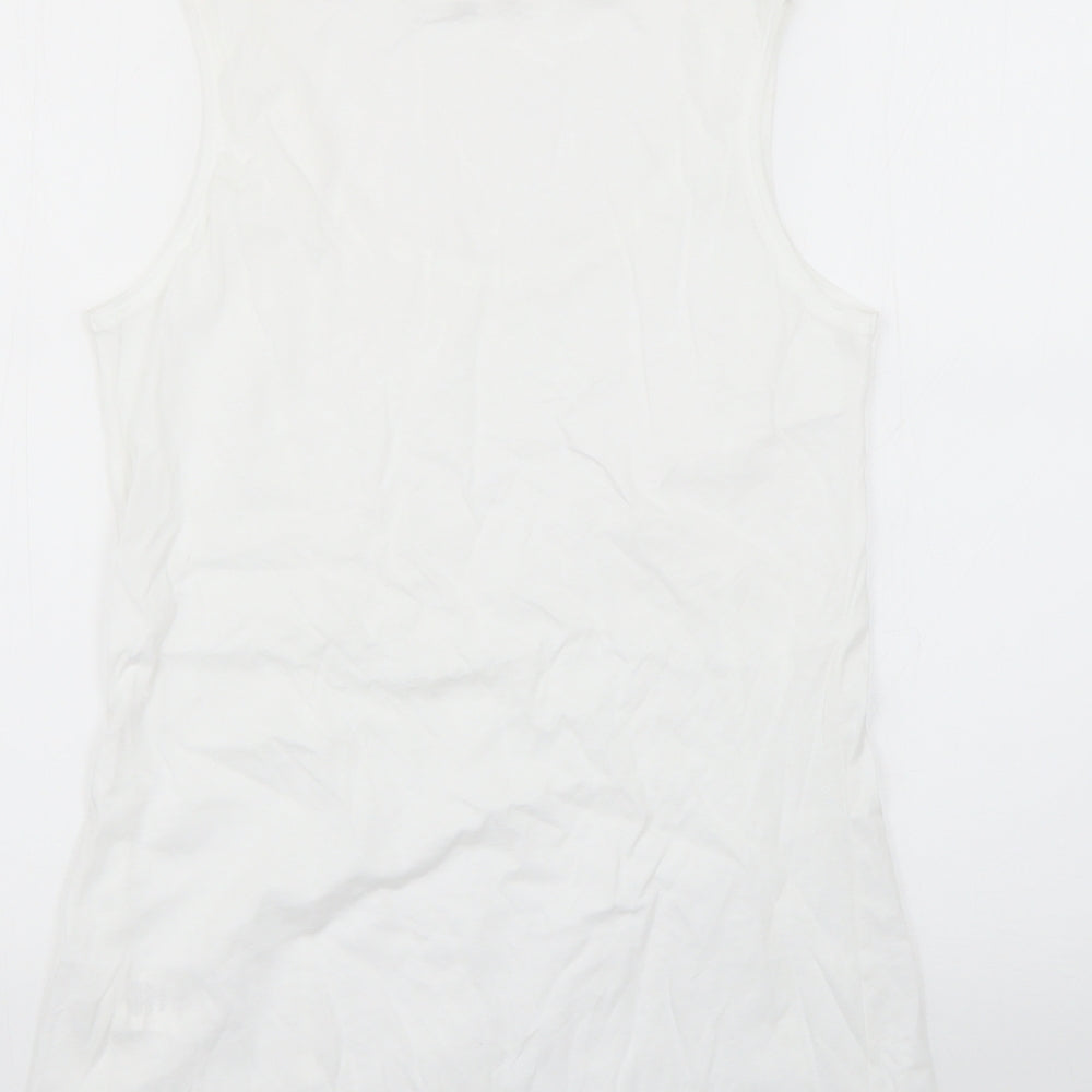 Preworn Womens White Basic T-Shirt Size 10