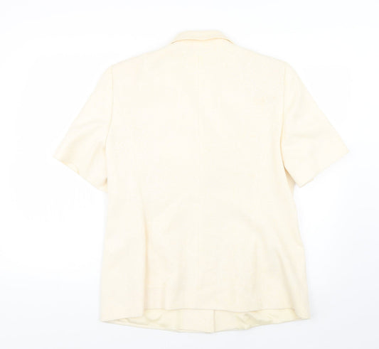 ambience Womens Yellow Geometric Jacket Coat Size 16
