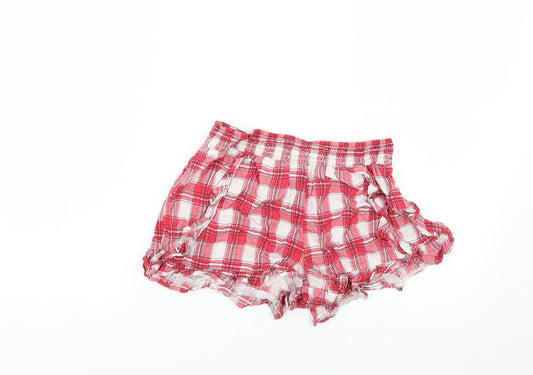 NEXT Girls Multicoloured Check Cut-Off Shorts Size 10 Years