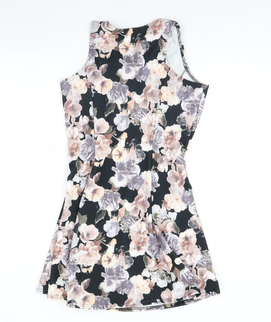 Select Womens Black Floral Fit & Flare Size 12