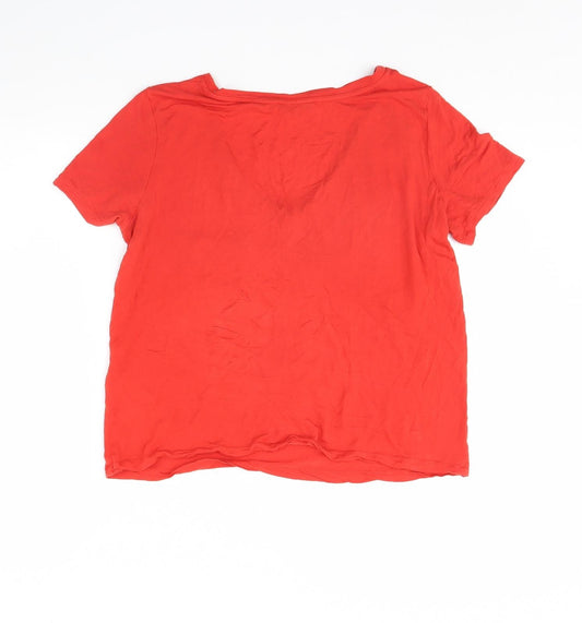 Warehouse Womens Orange Basic T-Shirt Size 12