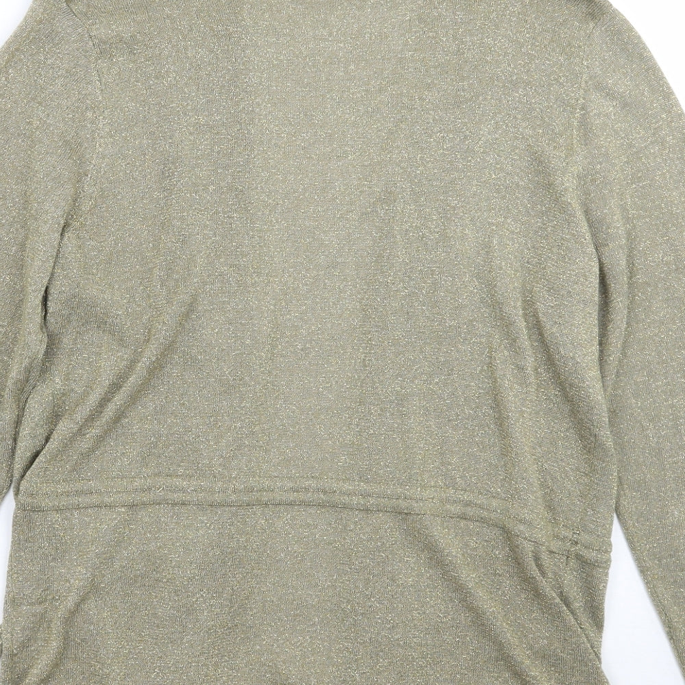 Damart Womens Gold Cardigan Jumper Size 14