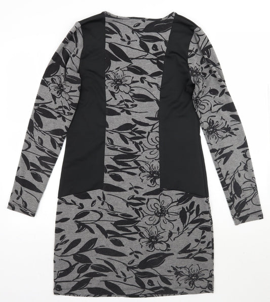 Yest Womens Black Floral A-Line Size 10