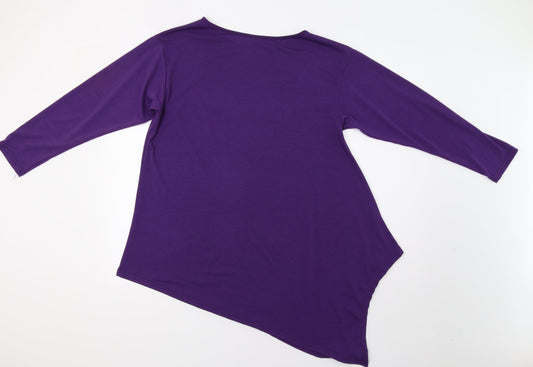 Preworn Womens Purple Floral Tunic Blouse Size S
