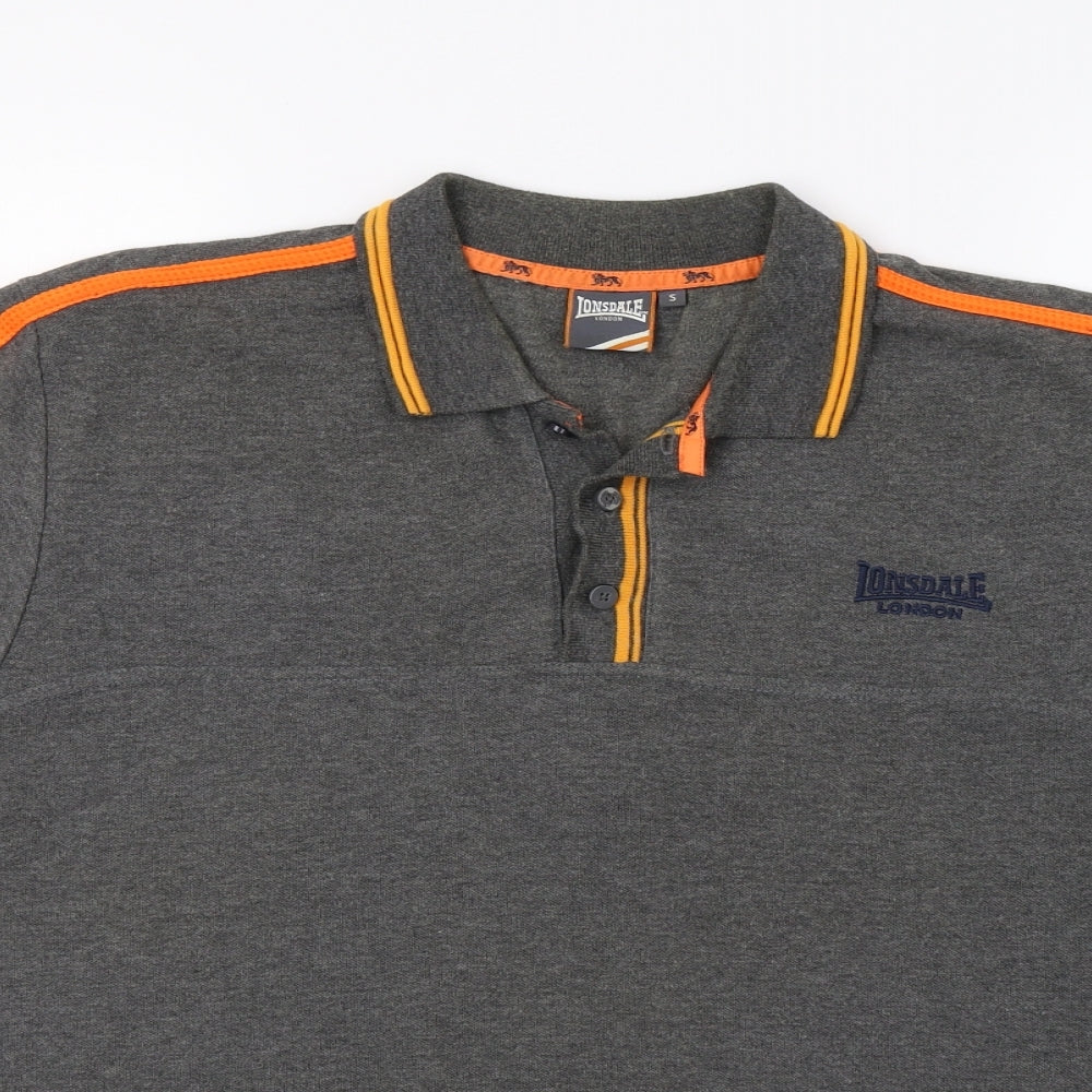 Lonsdale Mens Grey Polo Size S