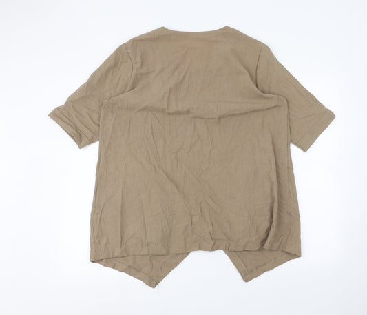 MissLook Womens Brown Basic Blouse Size XL