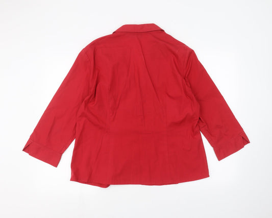 Autonomy Womens Red Basic Button-Up Size 18