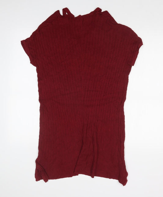 Select Womens Red Striped Basic T-Shirt Size 14