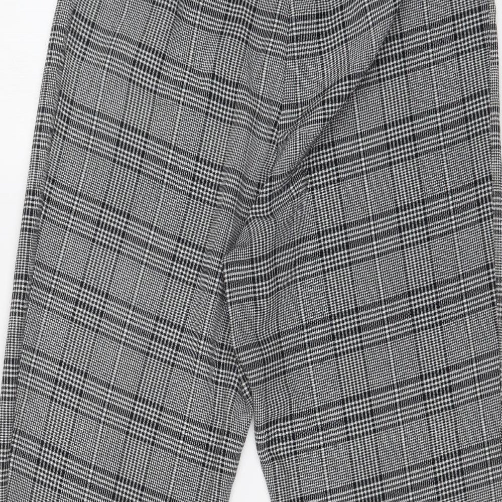 H&M Womens Multicoloured Check Dress Pants Trousers Size 10 L24 in