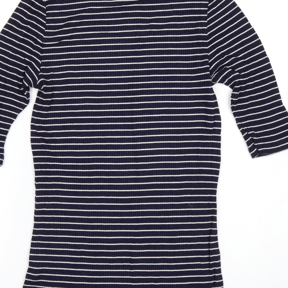 F&F Womens Blue Striped Pullover Jumper Size 8
