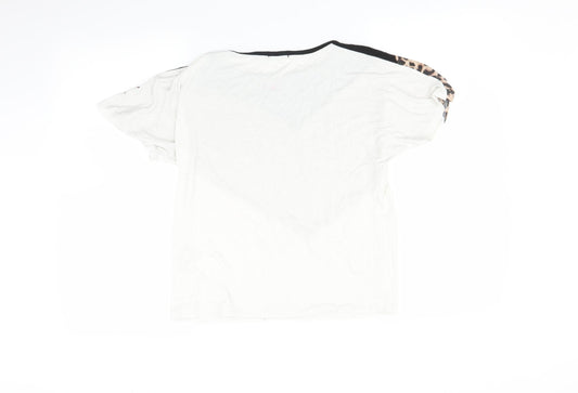 Boohoo Womens Multicoloured Animal Print Basic T-Shirt Size 10