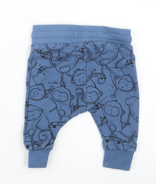 NEXT Boys Blue Geometric Jogger Trousers Size 3-6 Months