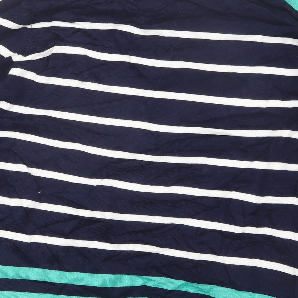 M&Co Womens Blue Striped Pullover Jumper Size 14