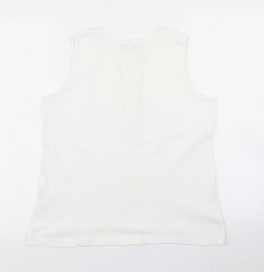 BM Womens White Basic Tank Size M