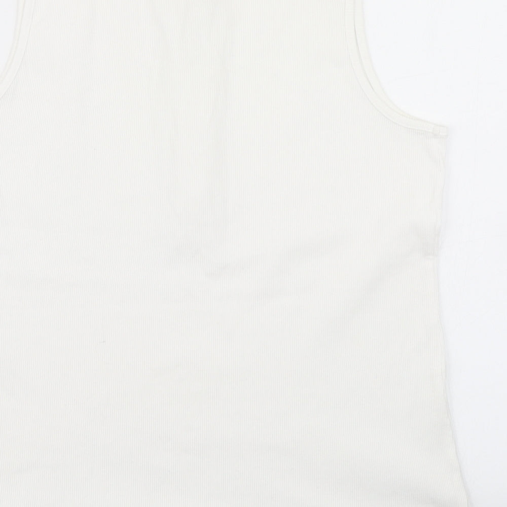BM Womens White Basic Tank Size M