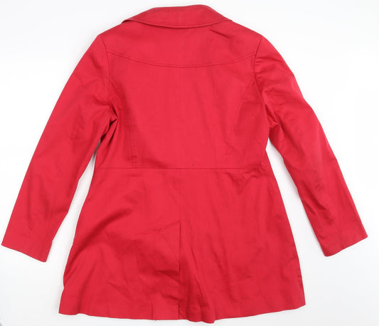 South Womens Red Overcoat Coat Size 14