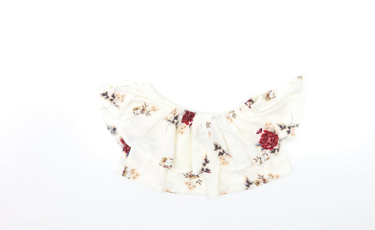 In the Style Womens White Floral Basic Blouse Size 8