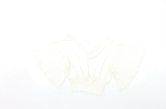 Preworn Womens White Basic Blouse Size S