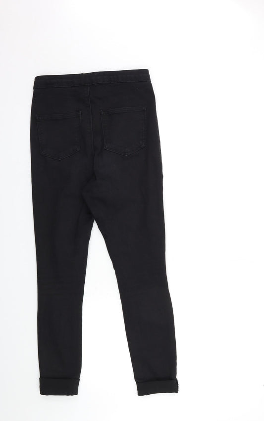 PRETTYLITTLETHING Womens Black Denim Skinny Jeans Size 10 L26 in