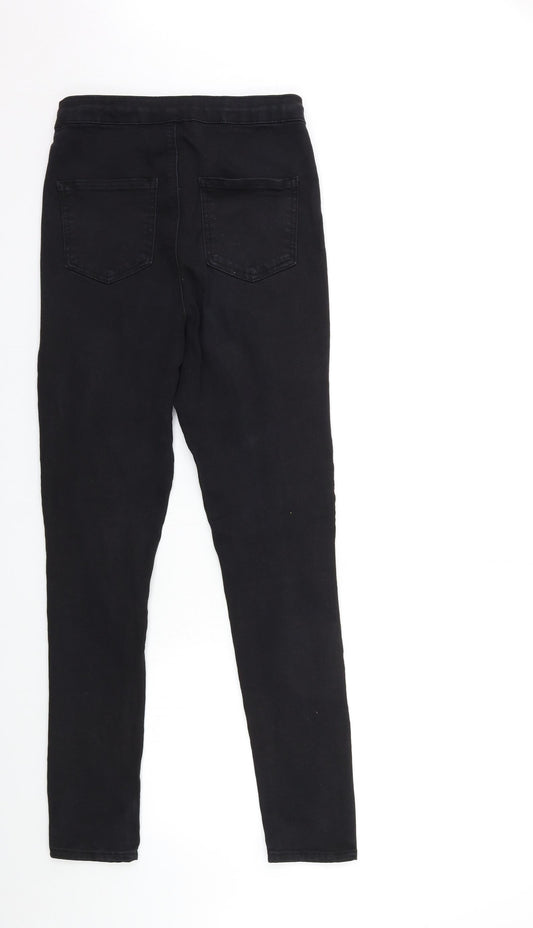 PRETTYLITTLETHING Womens Black Denim Skinny Jeans Size 10 L29 in