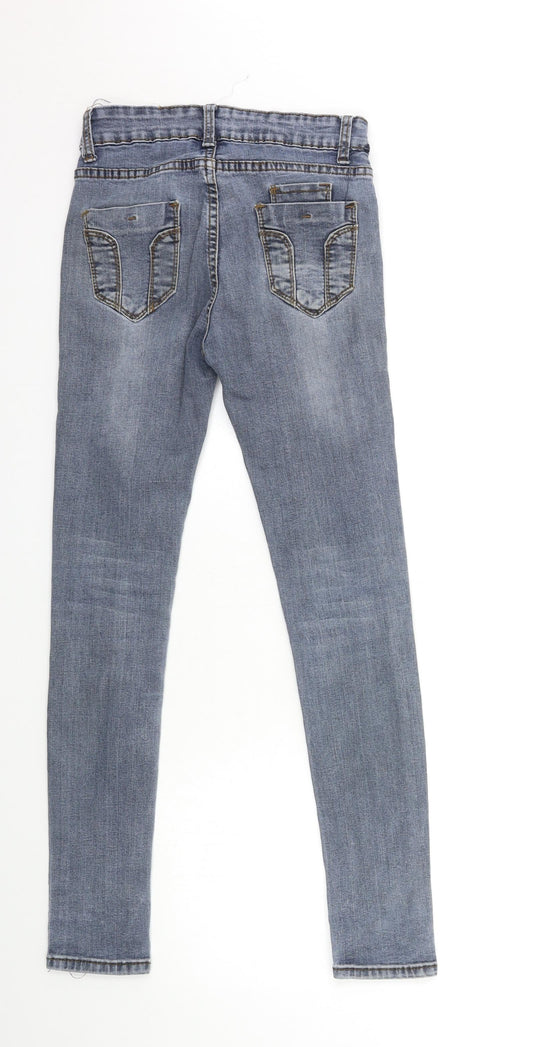 Preworn Womens Beige Denim Skinny Jeans Size 23 in L28 in