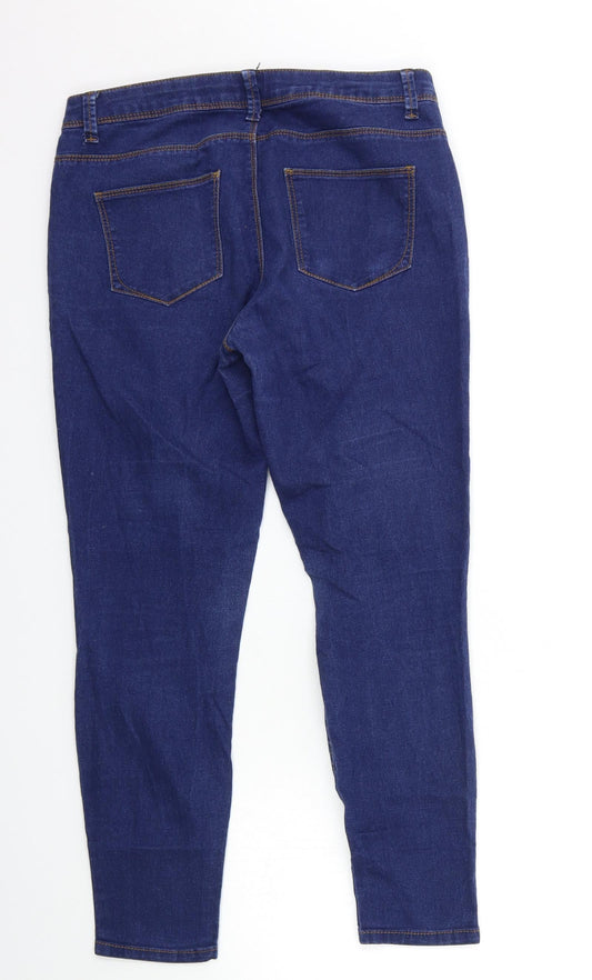 Denim & Co. Womens Blue Denim Skinny Jeans Size 10 L25 in