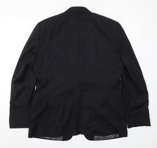 AR Red Mens Black Striped Jacket Suit Jacket Size 44
