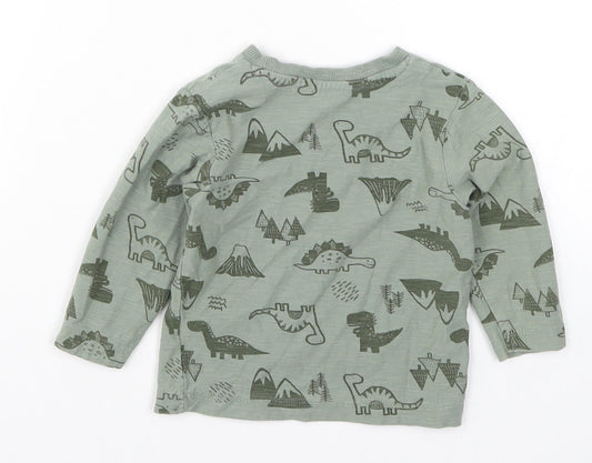 Matalan Boys Green Basic T-Shirt Size 9-12 Months - Dinosaurs