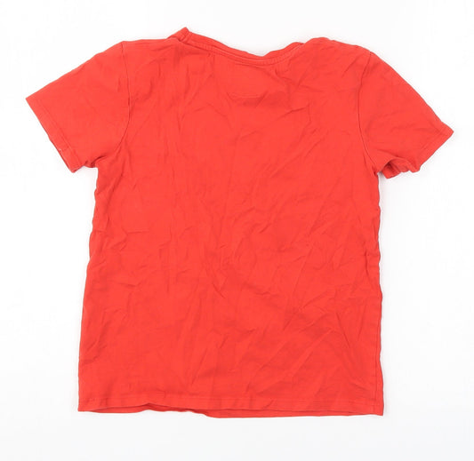 George Boys Red Basic T-Shirt Size 7-8 Years - Santa's Favourite